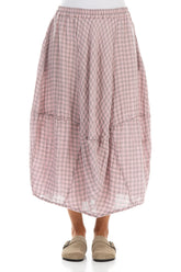 Balloon Pink Check Linen Skirt 1