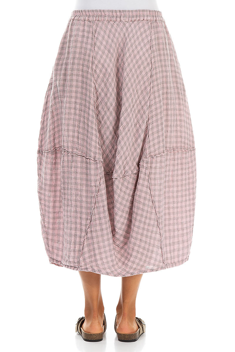 Balloon Pink Check Linen Skirt 2
