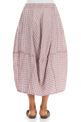 Balloon Pink Check Linen Skirt 2