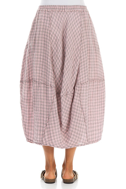 Balloon Pink Check Linen Skirt 2