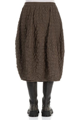 Balloon Pleated Aged Brown Silk Bamboo Skirt 2