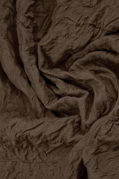 Balloon Pleated Aged Brown Silk Bamboo Skirt 5