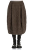 Balloon Pleated Aged Brown Silk Bamboo Skirt 1