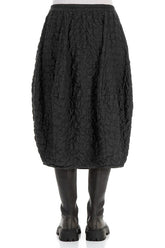 Balloon Pleated Black Silk Bamboo Skirt 2