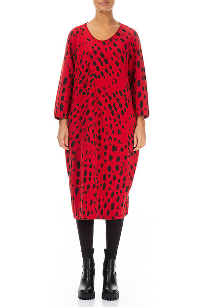 Balloon Cherry Red Drops Cotton Dress 1