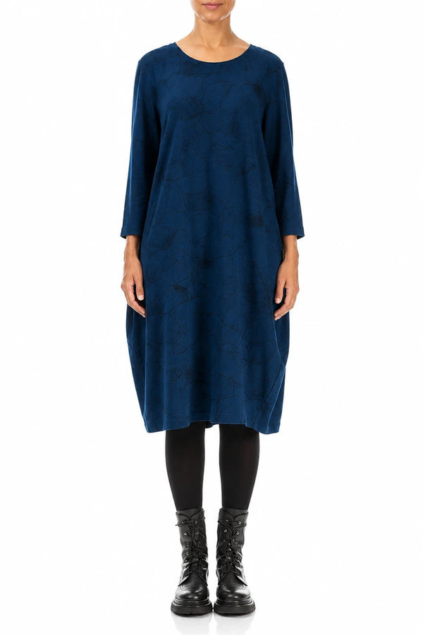 Balloon Royal Blue Marble Cotton Dress