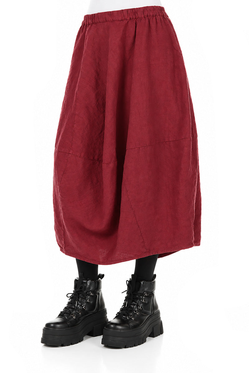 Balloon Ruby Linen Skirt