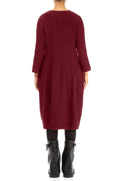 Balloon Ruby Textured Linen Dress 2