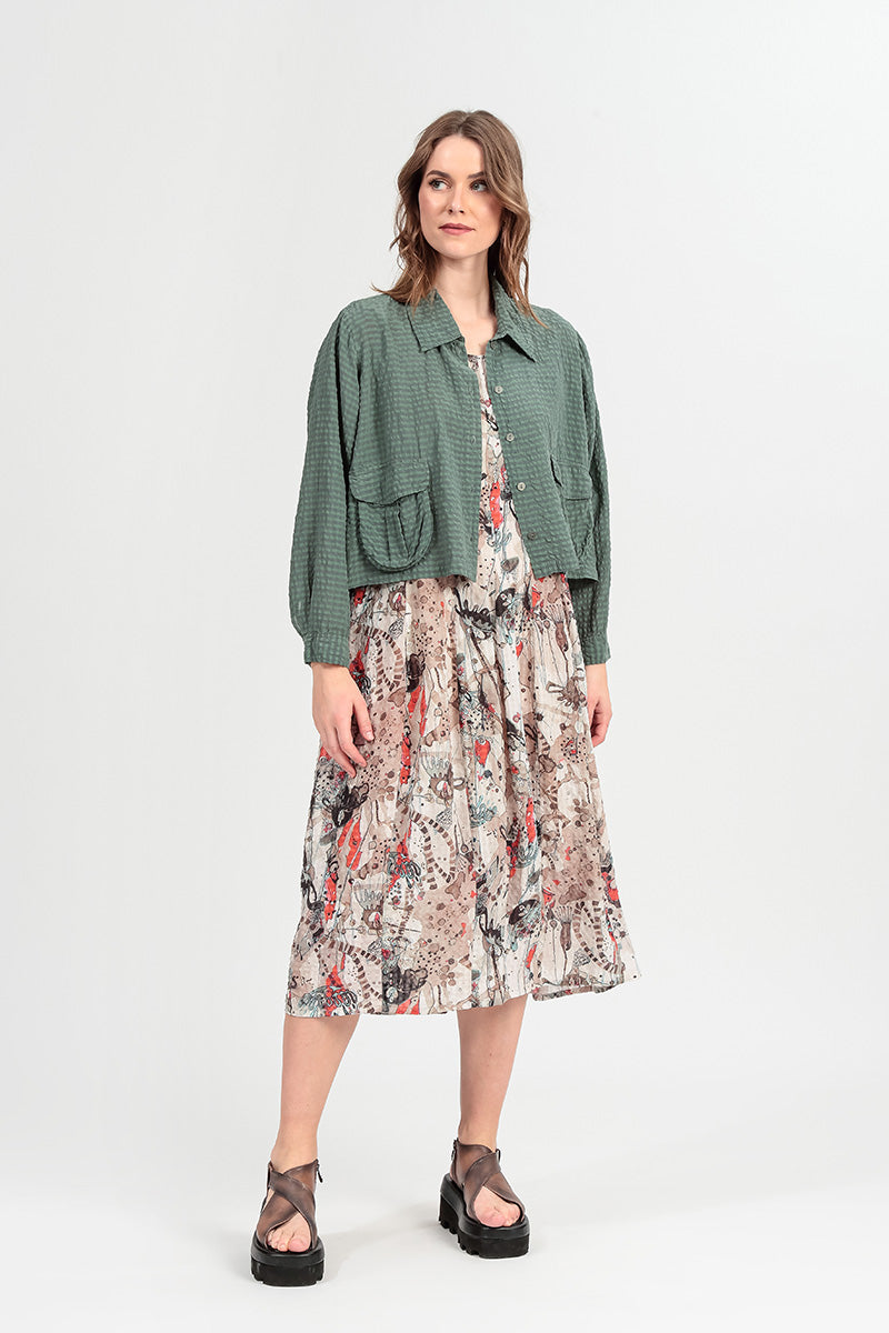 Robe en soie texturée Balloon Savannah