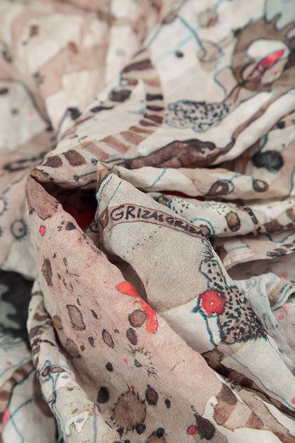 Robe en soie texturée Balloon Savannah