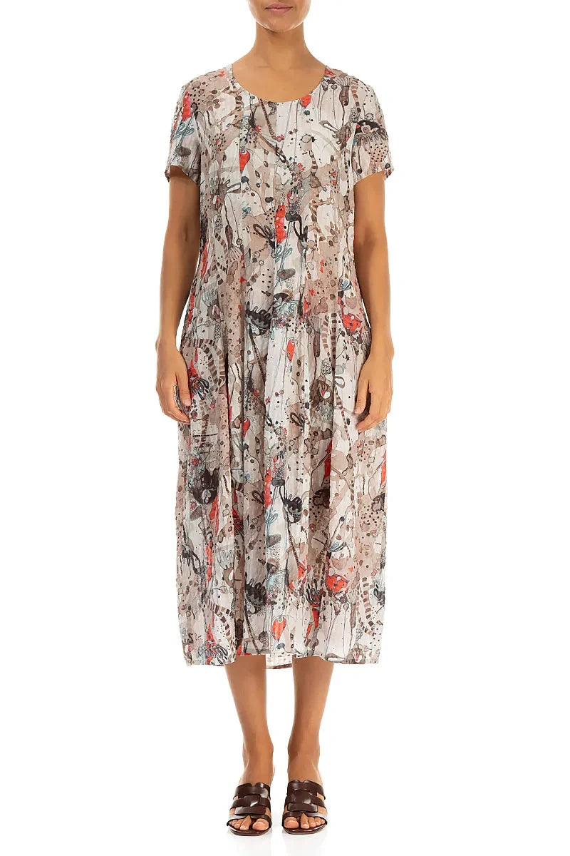 Robe en soie texturée Balloon Savannah