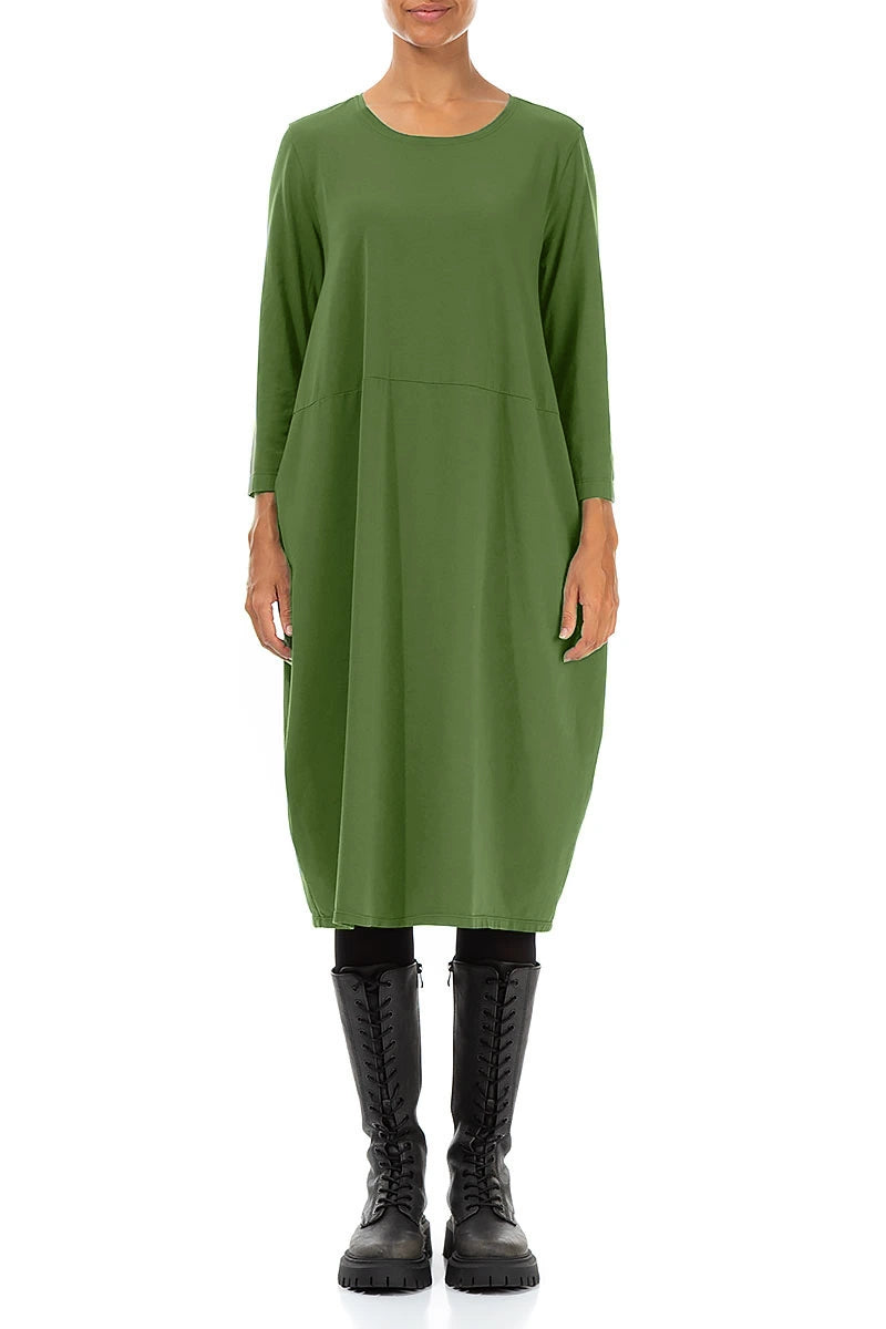 Ballonkleid aus Kleeblattgrün-Baumwolle