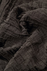 Balloon Shape Crinkled Forest Brown Silk Linen Skirt 5