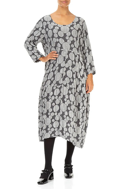 Robe en soie et lin à cercle argenté Balloon