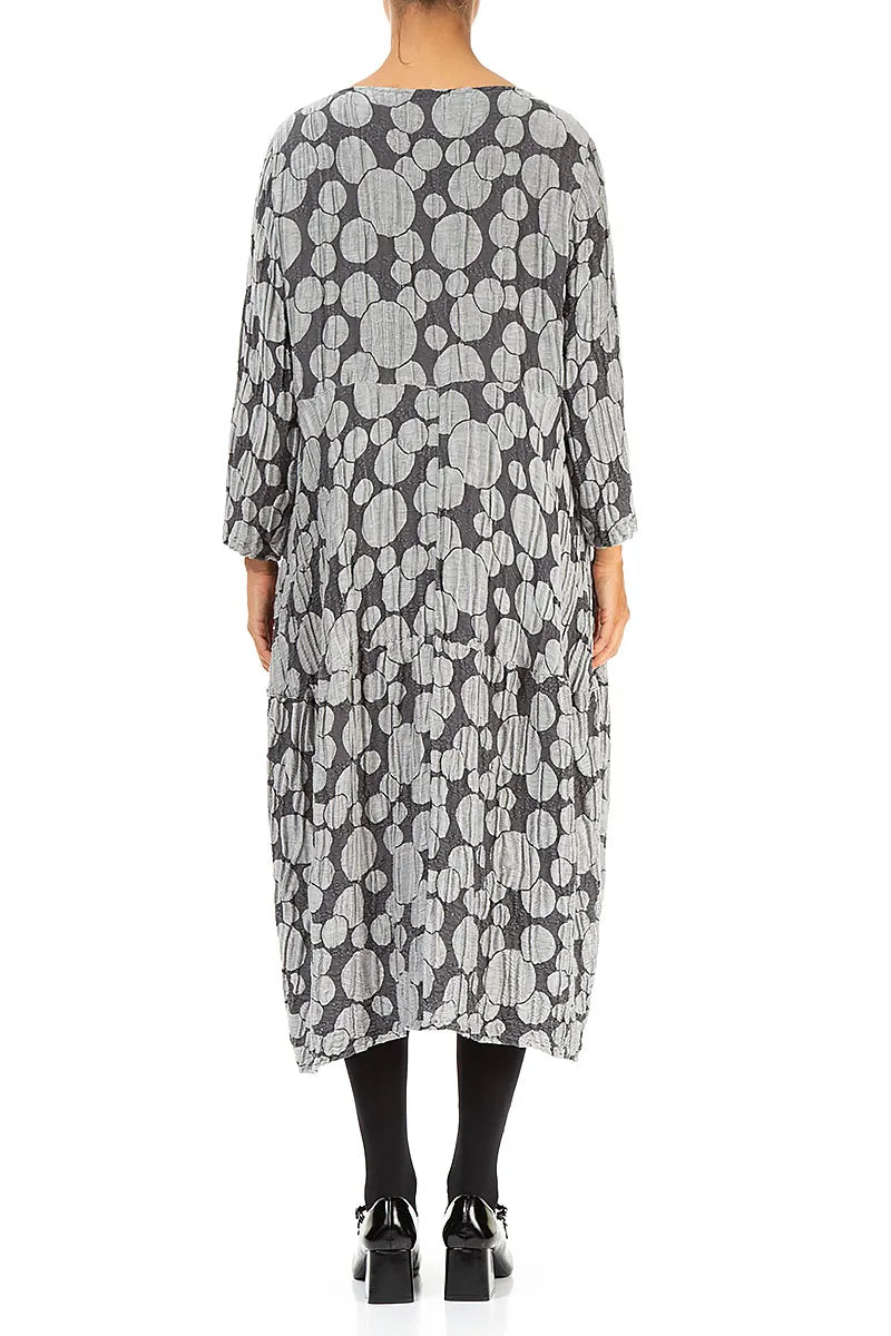 Robe en soie et lin à cercle argenté Balloon