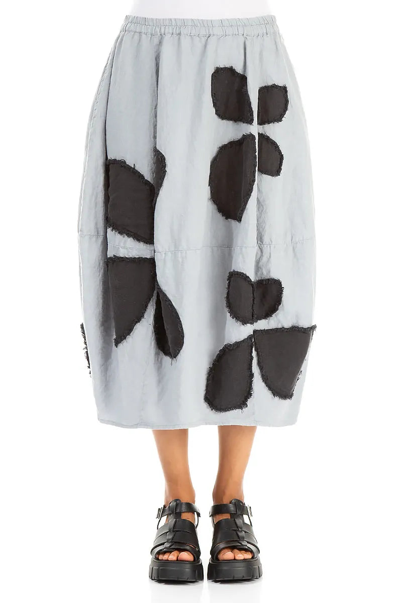 Balloon Silver Grey Petal Linen Skirt 1
