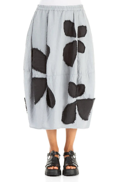 Balloon Silver Grey Petal Linen Skirt 1