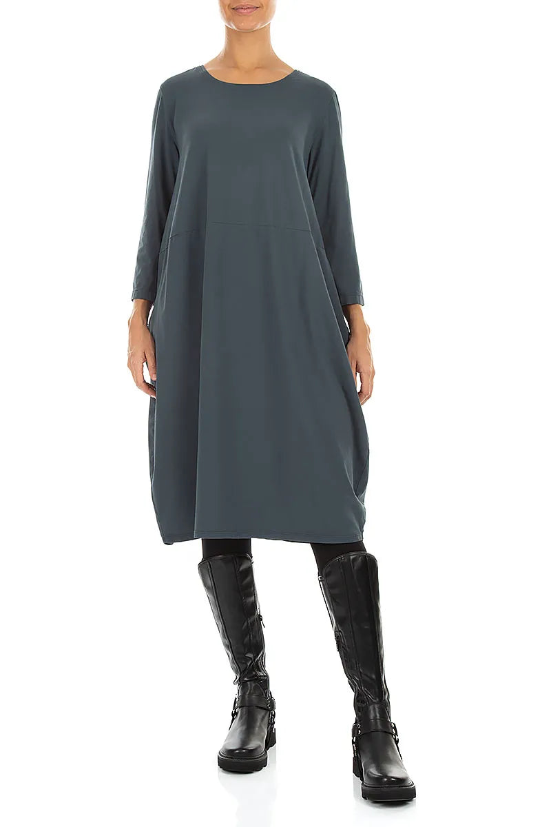 Balloon Slate Cotton Dress