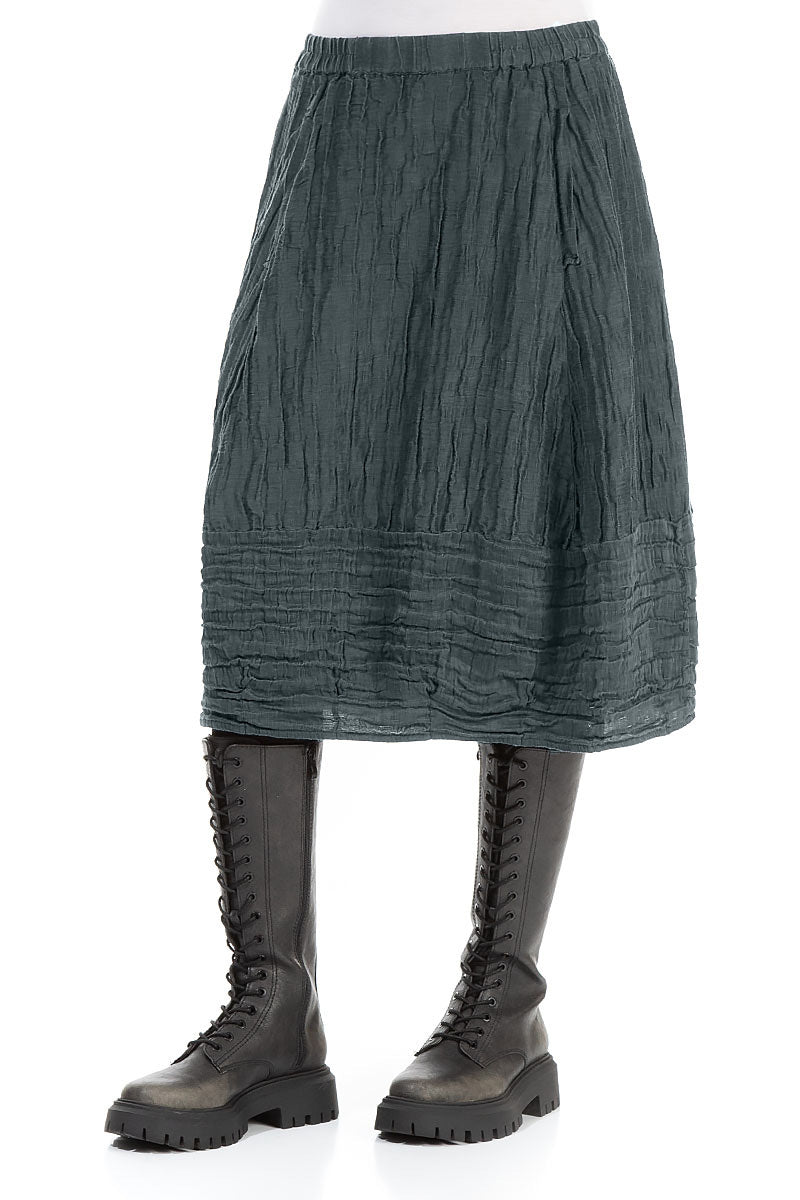 Balloon Slate Crinkled Silk Linen Skirt 3