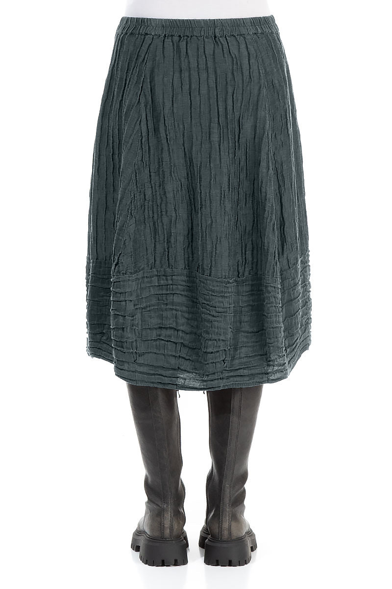 Balloon Slate Crinkled Silk Linen Skirt 2