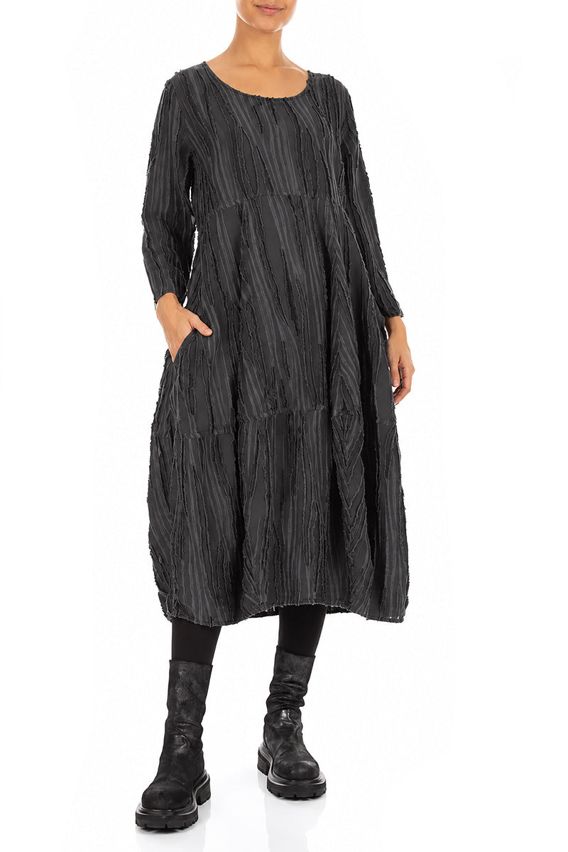 Balloon Slate Fray Weave Dress 4
