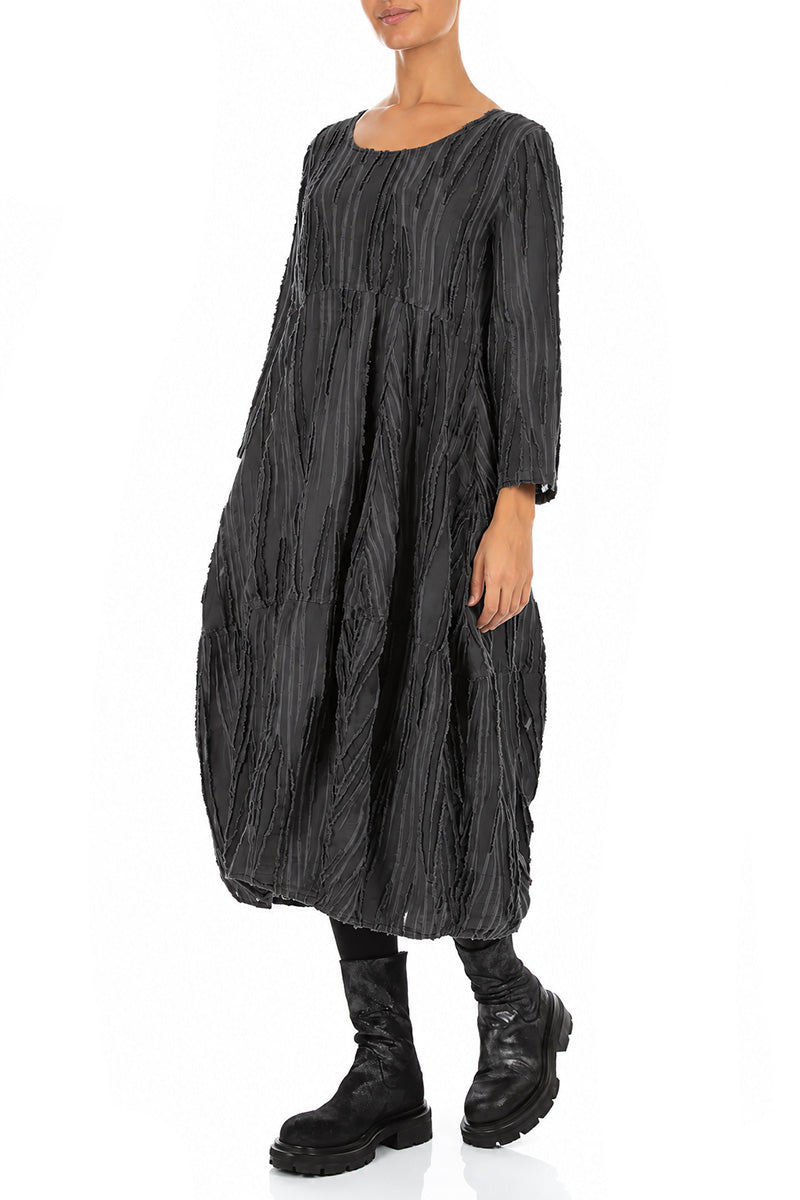 Balloon Slate Fray Weave Dress 3
