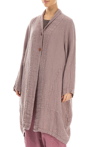 Balloon Textured Greige Linen Jacket 3