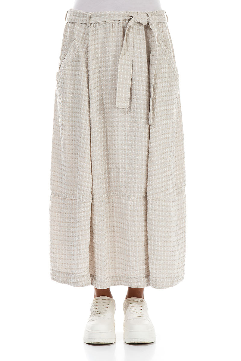 Balloon Textured Natural Linen Skirt 1