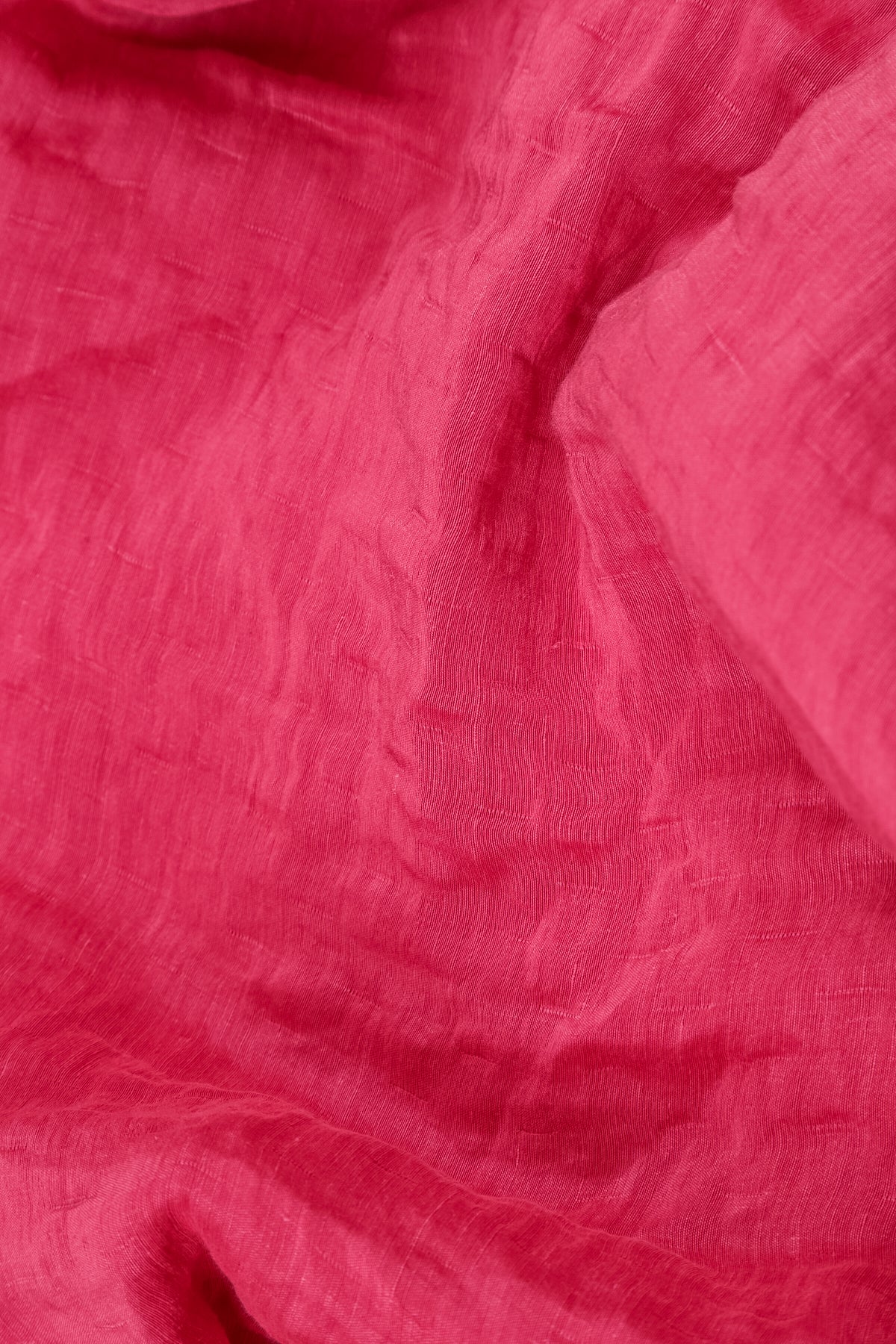 Balloon Textured Raspberry Silk Linen Dress 5