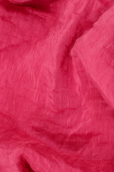 Balloon Textured Raspberry Silk Linen Dress 5