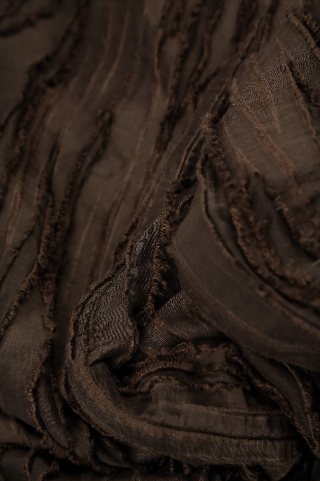 Balloon Truffle Brown Fray Weave Dress 6
