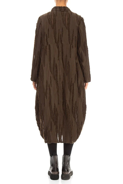 Balloon Truffle Brown Fray Weave Jacket