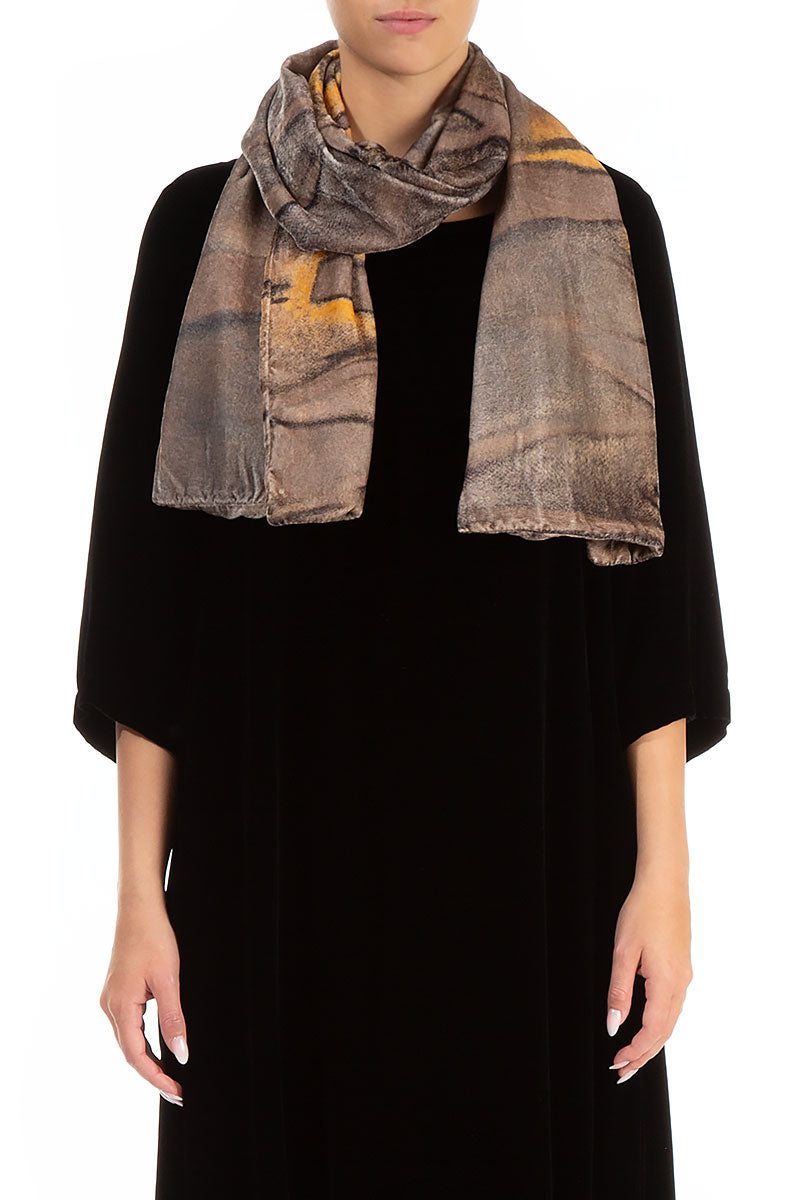 Barnwood Silk Velvet Scarf 1