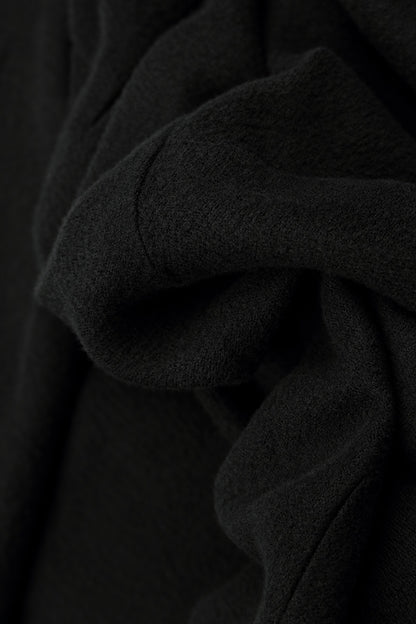 Barrel Leg Black Cashmere Cotton Trousers 6