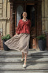Beige Broderie Cotton Skirt 1