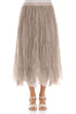 Beige Crumpled Silk Chiffon Skirt 1