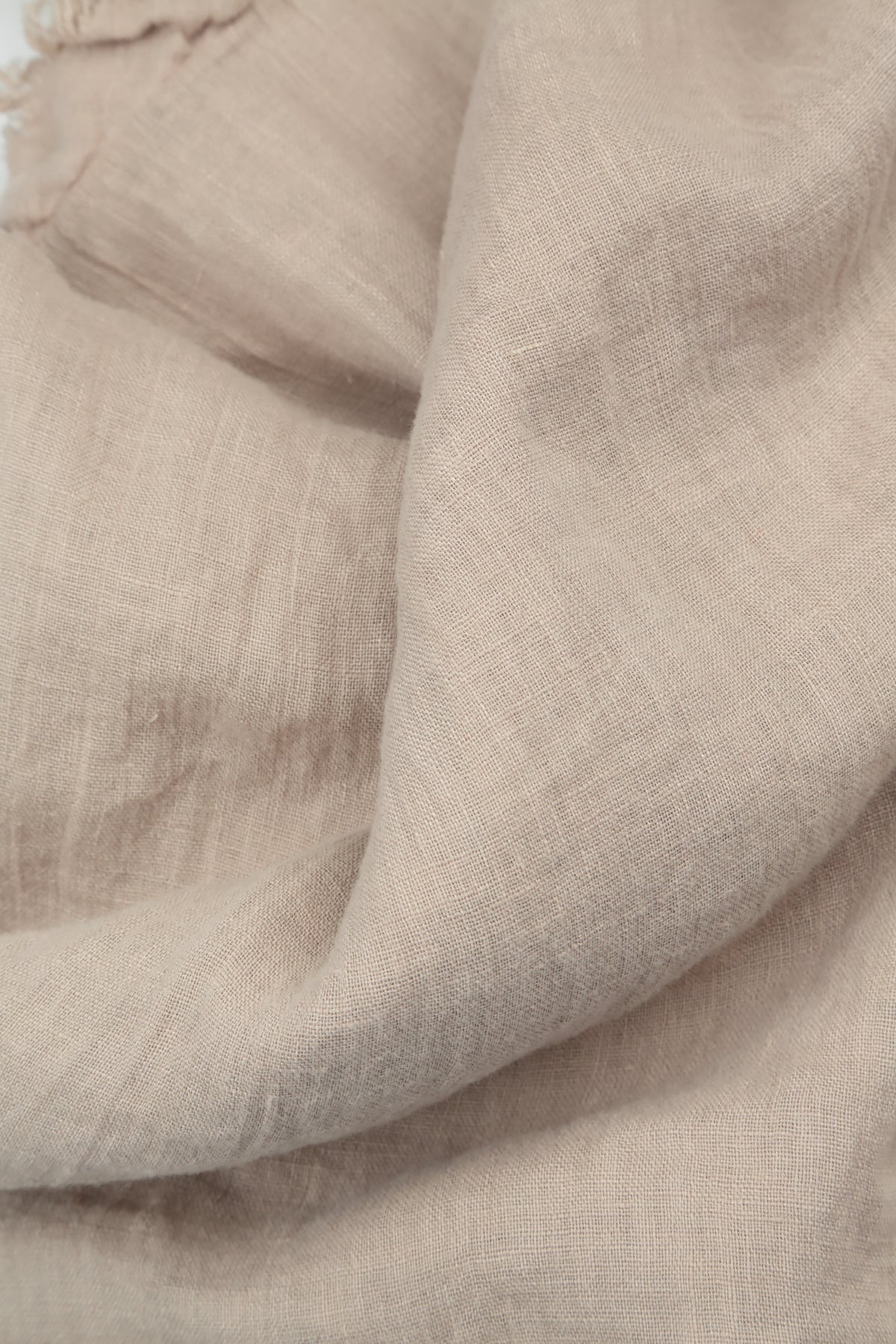 Beige Gauze Linen Square Scarf 4