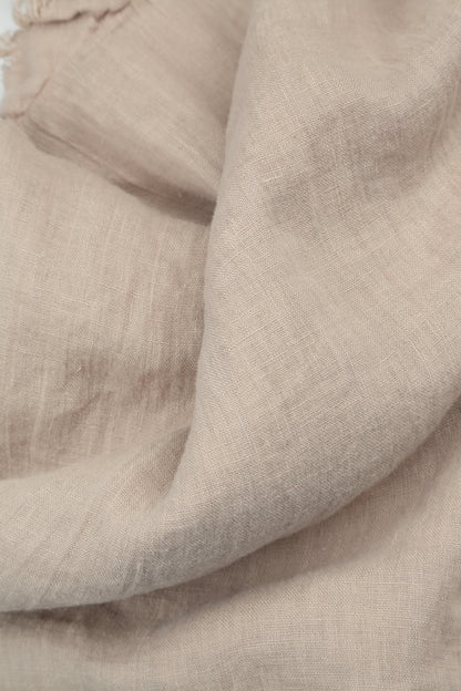 Beige Gauze Linen Square Scarf 4