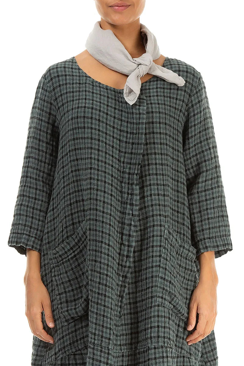 Beige Gauze Linen Square Scarf 1