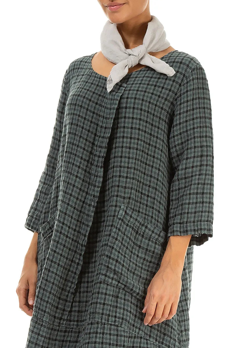 Beige Gauze Linen Square Scarf 3