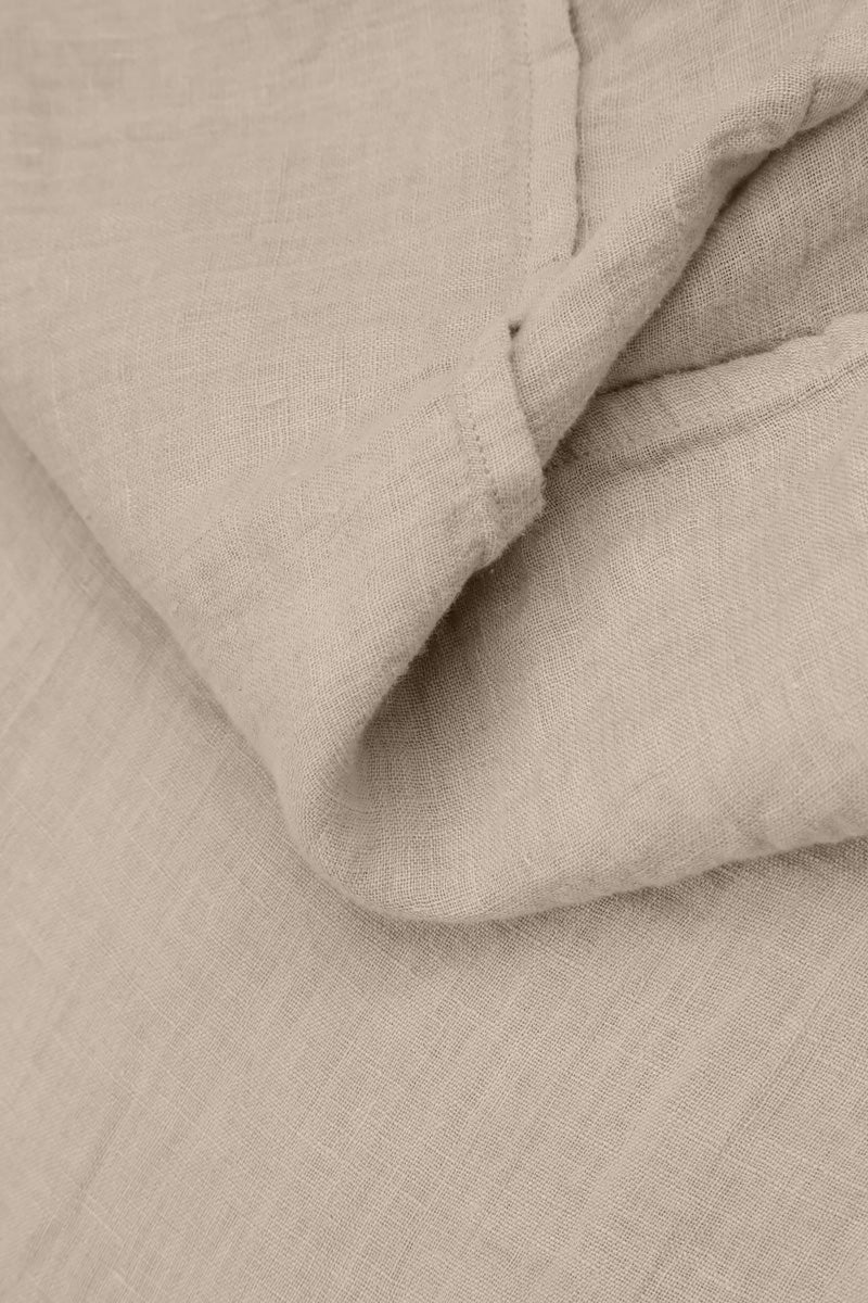 Beiges Oberteil aus Gaze-Leinen