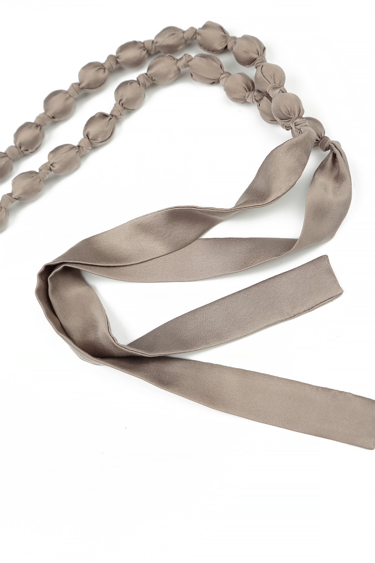 Beige Silk Fine Bead Necklace 6