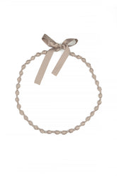 Beige Silk Fine Bead Necklace 5