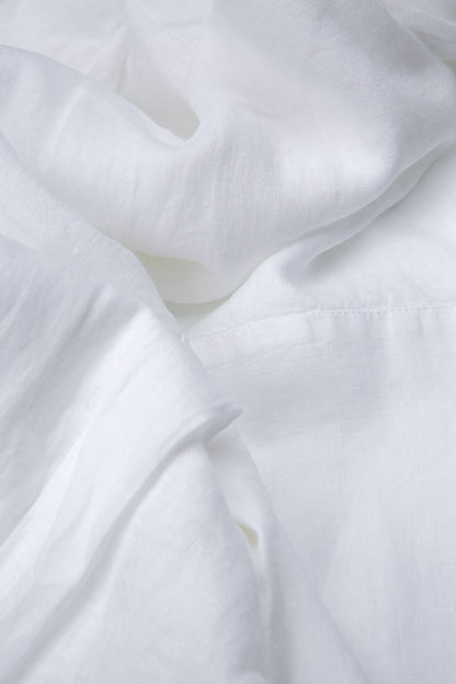 Bell Shape White Linen Blouse 5