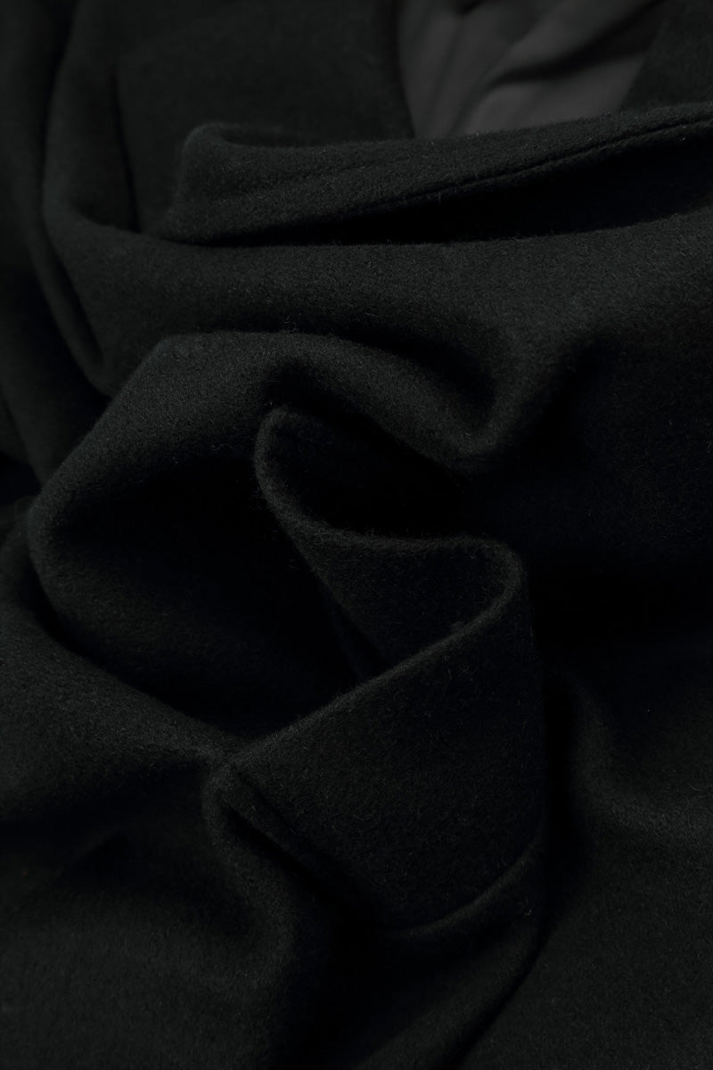 Belted Black Wool Coat 7