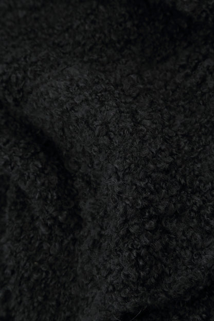 Black Alpaca Wool Infinity Scarf
