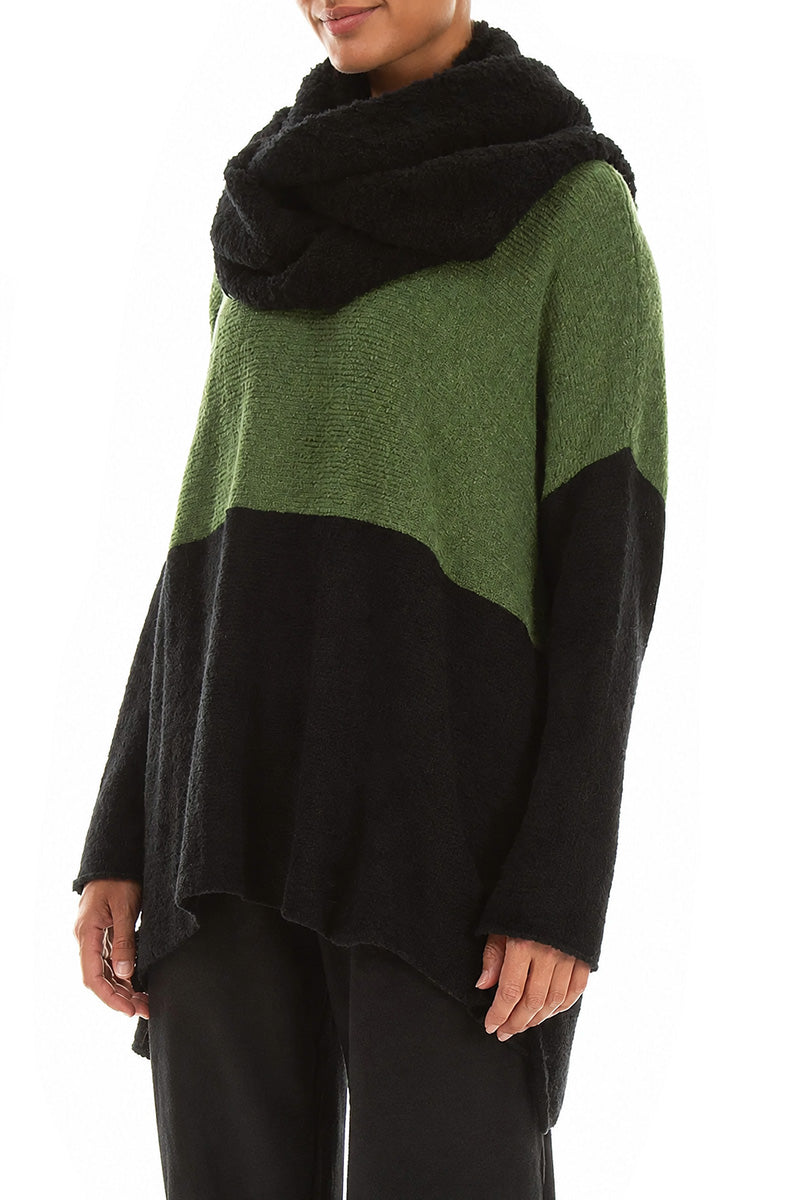 Black Alpaca Wool Infinity Scarf 3