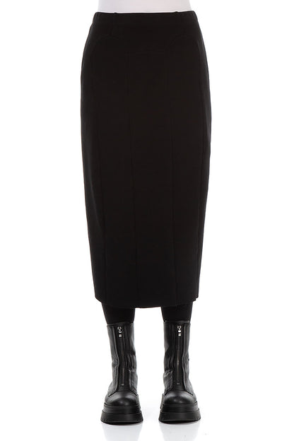 Black Cotton Pencil Skirt 1