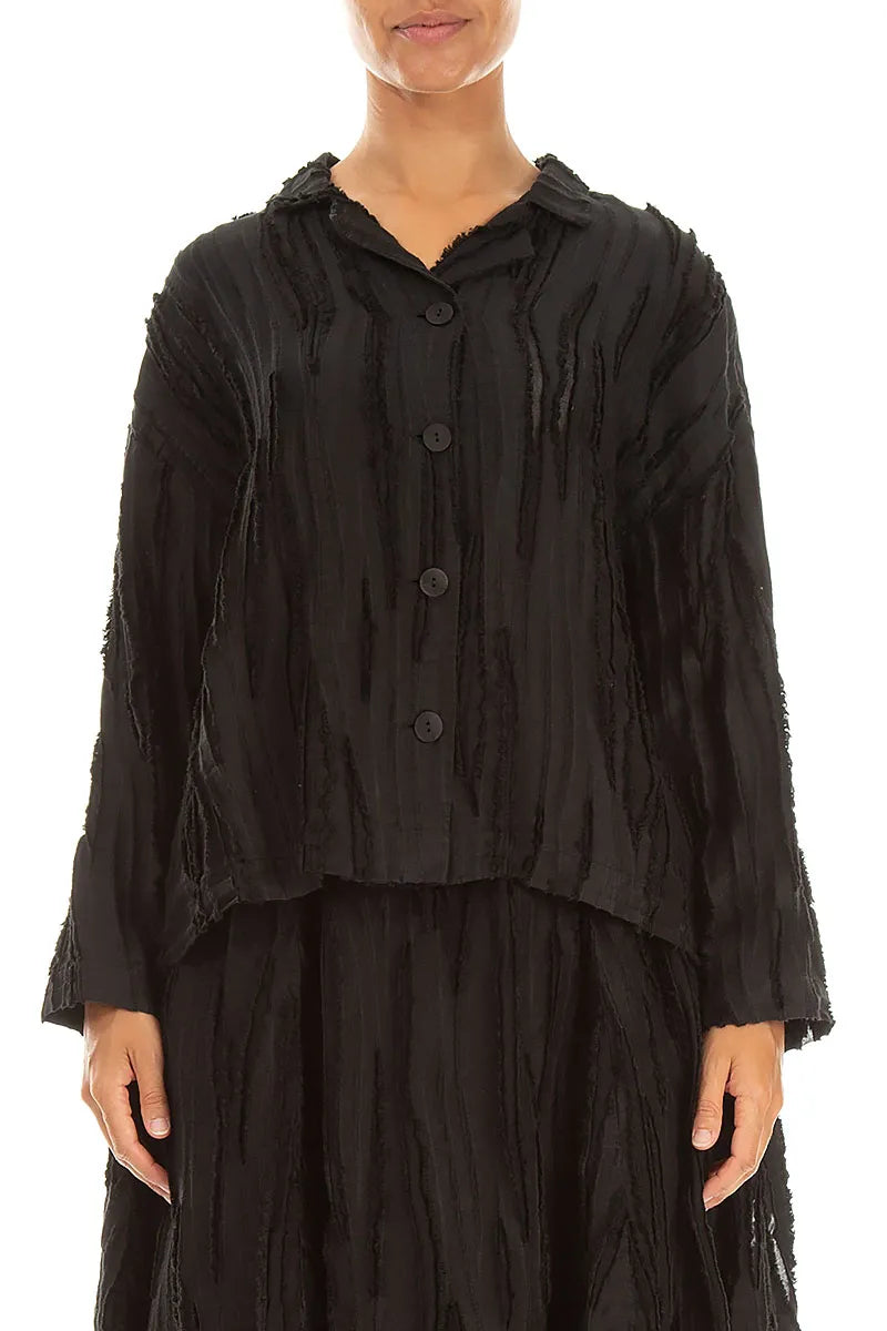 Black Fray Weave Jacket