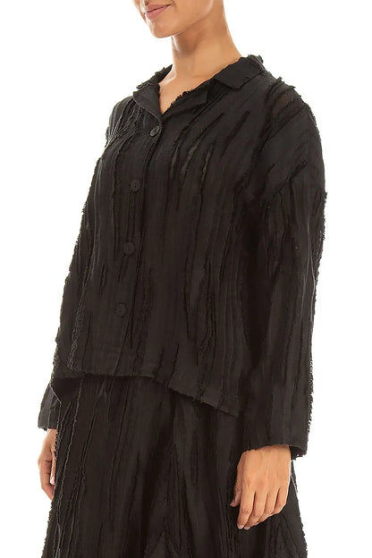Black Fray Weave Jacket